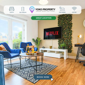 Stylish Apartment with Balcony, Free Parking, Fast Wifi and Smart TV with Sky and Netflix by Yoko Property